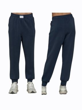 Gold Hinge Stone Navy LuxeSoft Lounge Jogger Womens Size Medium Relaxed Travel
